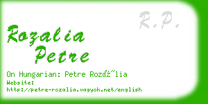 rozalia petre business card
